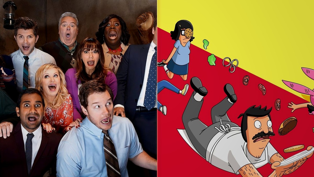 Parks and Recreation cast alongside Bob's Burgers