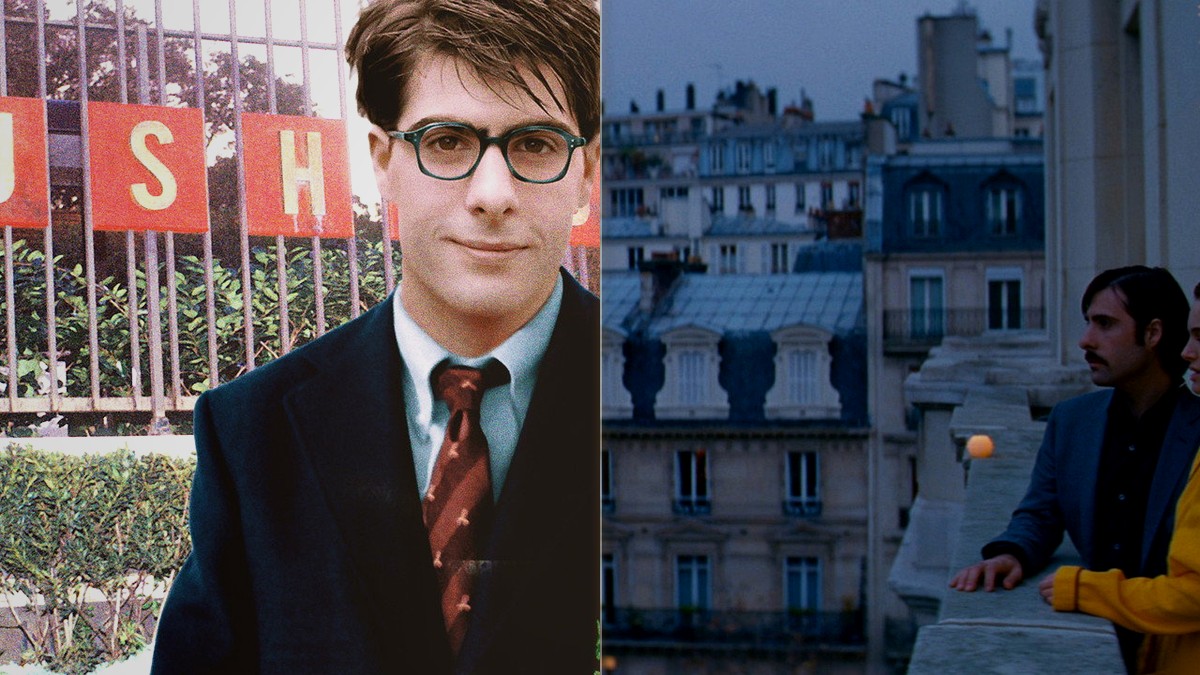Bookends of an era: Max Fischer in his Rushmore blazer and Jason Schwartzman again two decades later in The French Dispatch.
